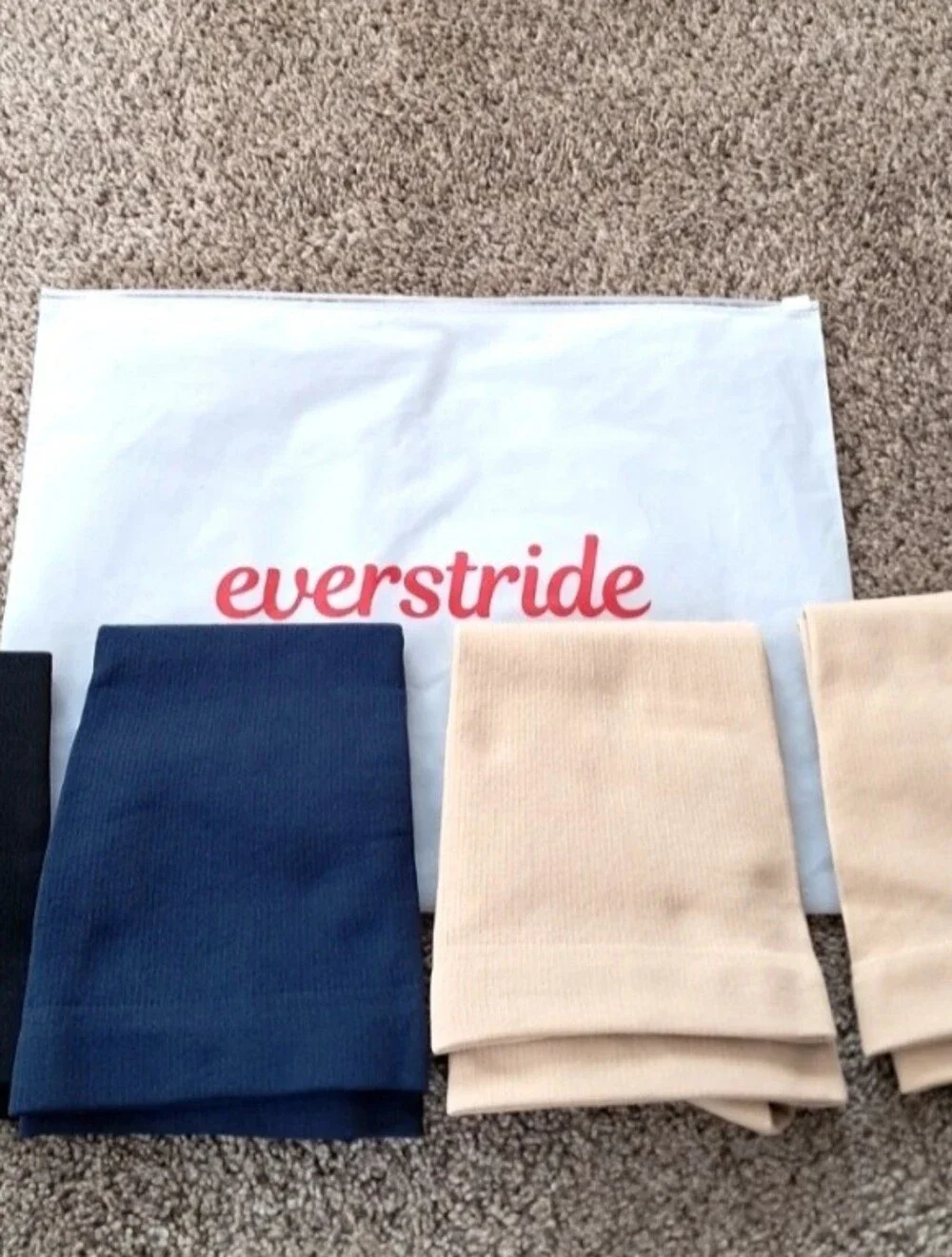 Womens Everstride Wide Calf Nylon Compression Socks XL 4 Pair Beige Black Navy